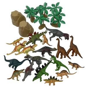 ToysRus Animal Planet Toy Pretend Dinosaurs Volcanoes Trees Lot of 25 Pieces